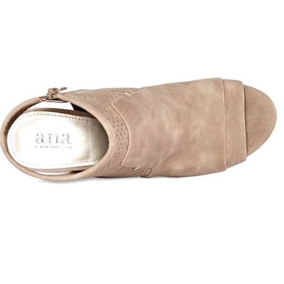 a.n.a. Memory Foam Zip Peep Toe Block Heel Booties - Picture 3 of 13